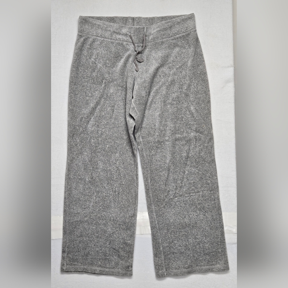 Route 66 Gray Soft Velour Pants Pull On Elastic Waist Drawstring XL Sporty